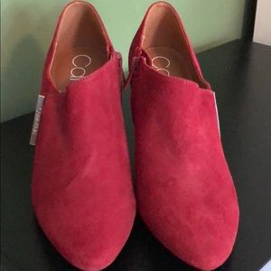 Calvin Klein red bootie heels